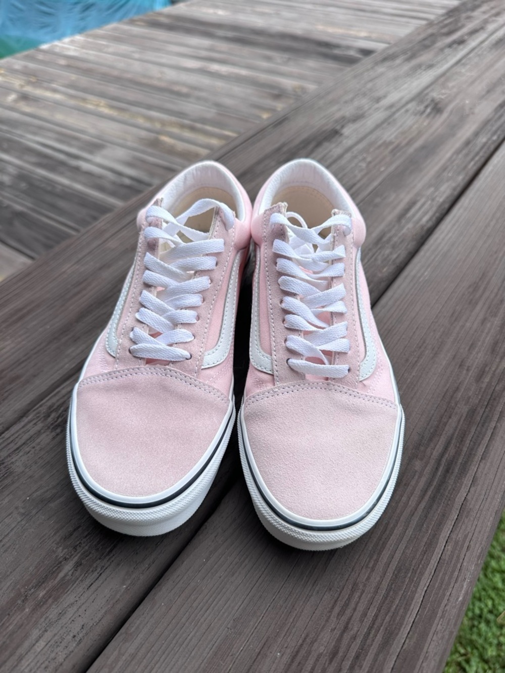 Vans Old Skool Low Top Sneakers - Light Pink and White - Picture 2 of 4